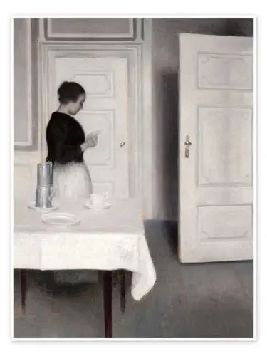 Habitación con mujer leyendo de Vilhelm Hammershøi Master Collection
