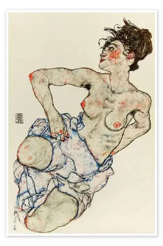 Hand Drawings, Kneeling Female Half Nude, 1917 de Egon Schiele akg-images