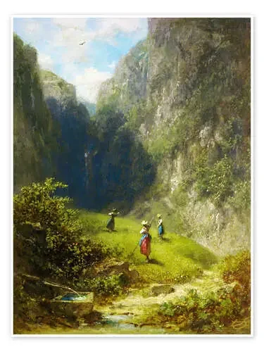 Hay harvest in the mountains de Carl Spitzweg ARTOTHEK