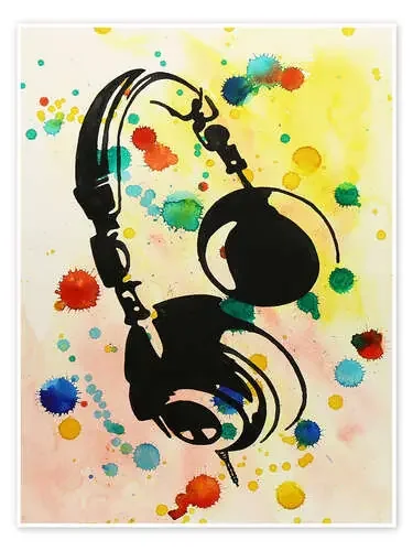 Headphones and happy music de Natalie Bruns