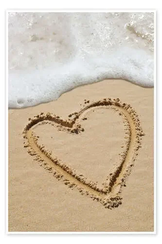 Heart drawn in sand de Tony Craddock Science Photo Library