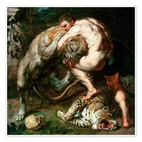 Hercules Fighting the Nemean Lion de Peter Paul Rubens Bridgeman Images