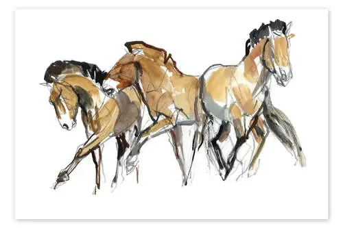 Herd of horses de Mark Adlington Bridgeman Images