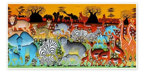 Herds in full harmony de Adams Tanzania Art & Licensing