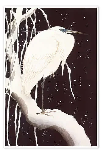 Heron in Snow de Ohara Koson Master Collection