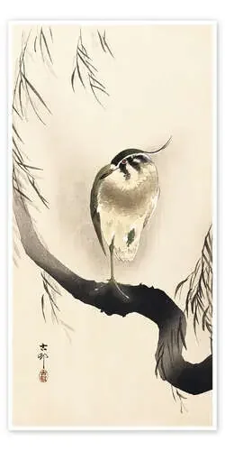 Heron on a weeping willow de Ohara Koson Master Collection