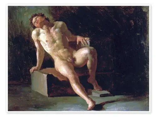 Hombre desnudo, estudio de Theodore Gericault Bridgeman Images