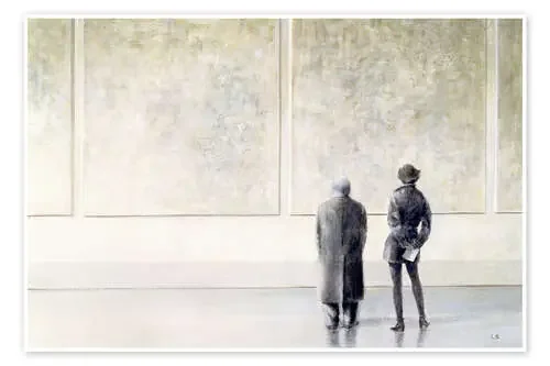 Hombre y mujer en una exposición de arte. de Lincoln Seligman Bridgeman Images