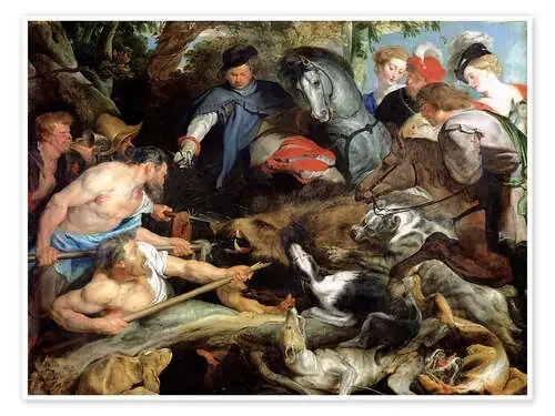 Hunting a Wild Boar de Peter Paul Rubens Master Collection