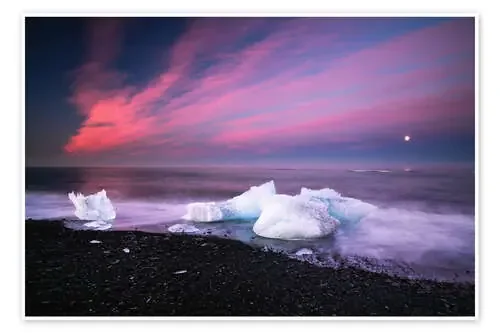 Icebergs en la playa en Islandia de Dennis Fischer