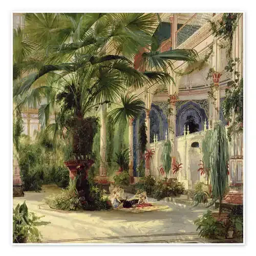 Interior de la casa de las palmeras en Potsdam (detalle) de Carl Blechen Bridgeman Images
