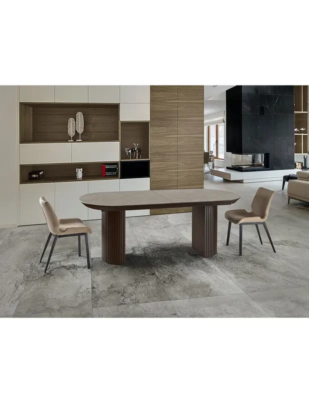 Irati Mesa Extensible Comedor Piedra Marrón