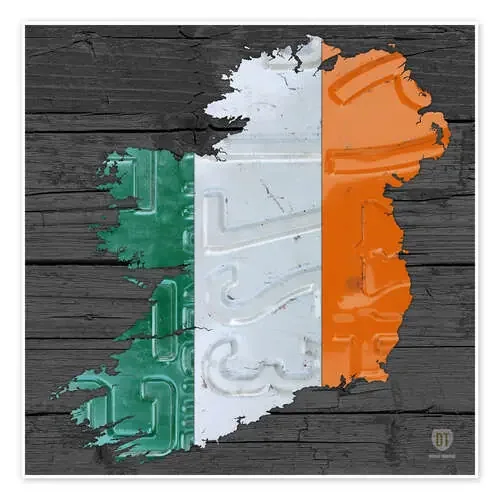 Ireland License Plate Map de Design Turnpike