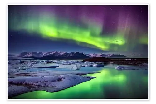 Islandia, luz polar sobre la laguna glaciar de Sascha Kilmer