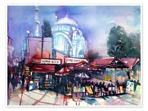 Istanbul, Grand Bazaar with Nuruosmaniye Mosque de Johann Pickl
