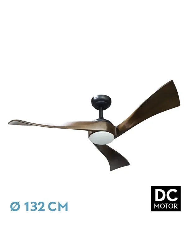 Janubi Ventilador de Techo Negro Memoria de Color