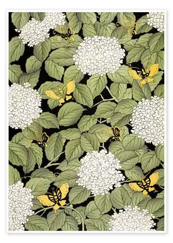 Japanese floral design de French School Bridgeman Images