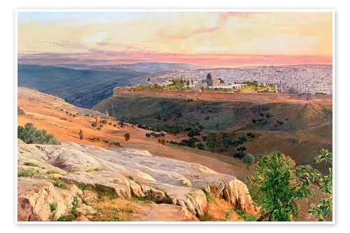 Jerusalem from the Mount of Olives de Edward Lear Bridgeman Images