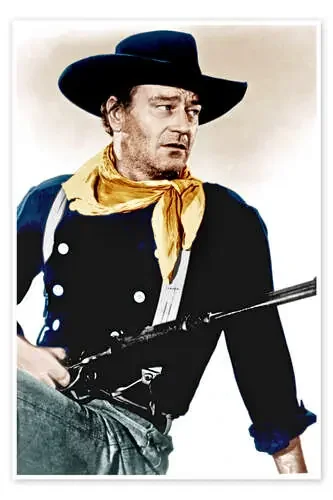 John Wayne in Blue Uniform Everett Collection