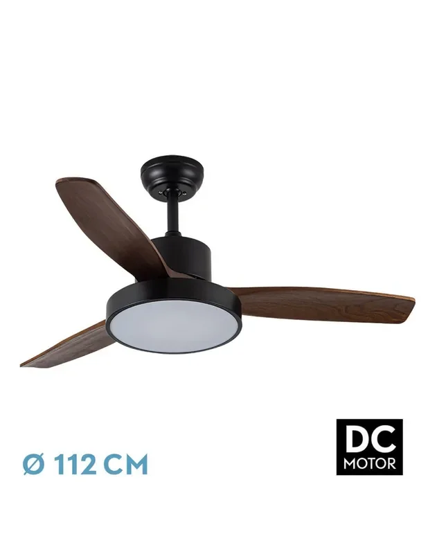 Kavala Ventilador de Techo DC con Mando Negro Roble