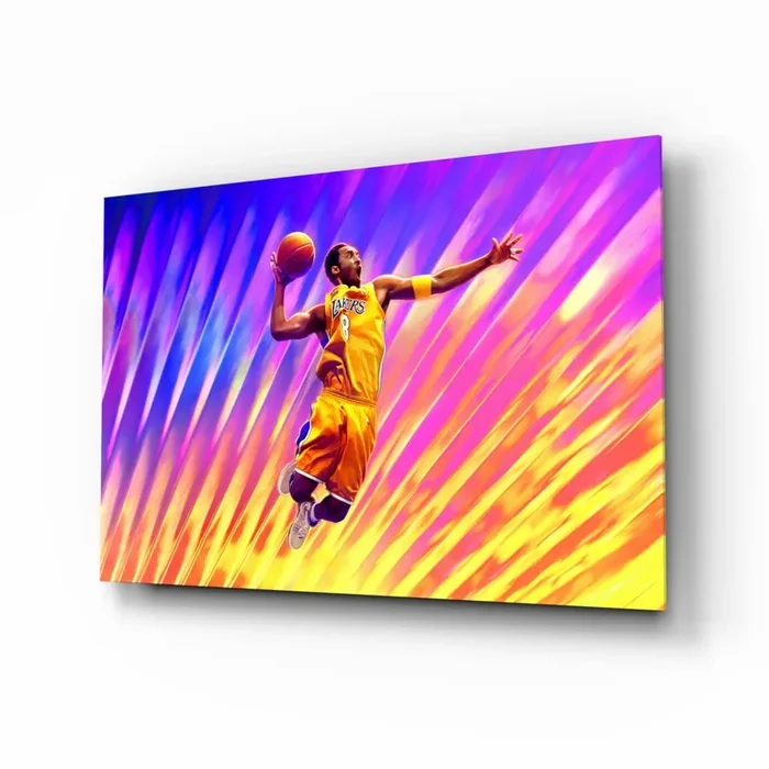 Kobe Bryant Flight of Colors Glass Wall Art Designer Collection – 28.5 » X 18 «