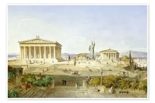 La Acrópolis en la época e Pericles de Ludwig Lange ARTOTHEK