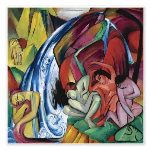 La cascada (mujeres bajo una cascada) de Franz Marc Master Collection