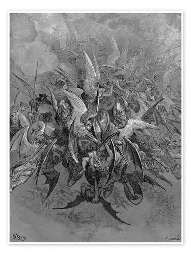 La guerra en el cielo de Gustave Doré Master Collection