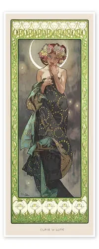 La Luna y las estrellas – La Luna (Clair de lune) de Alfons Mucha Master Collection