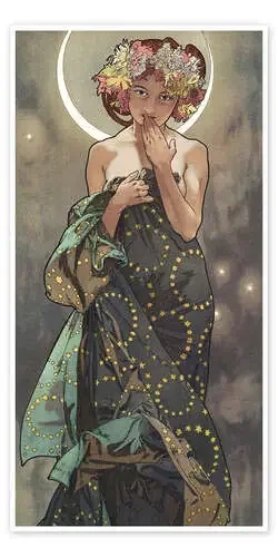 La Luna y las estrellas – La Luna de Alfons Mucha Master Collection