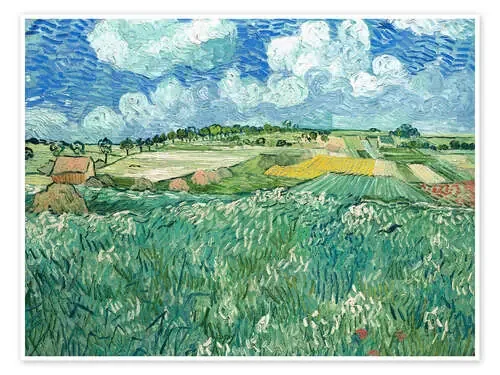 La planicie en Auvers con nubes de Vincent van Gogh Master Collection