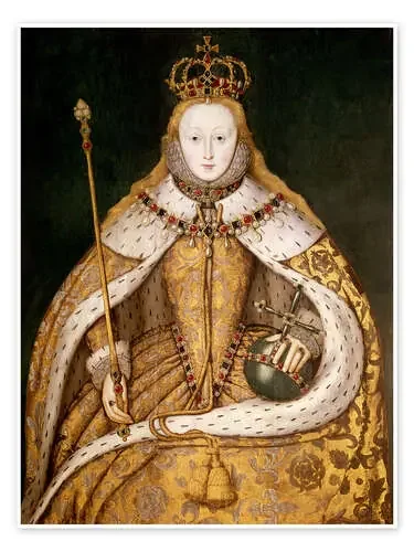 La reina Isabel I con ropajes de coronación de English School Bridgeman Images