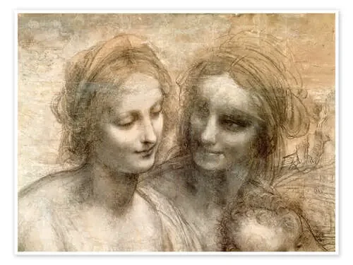 La Virgen y el Niño con Santa Ana y San Juan Bautista (detalle) de Leonardo da Vinci Bridgeman Images