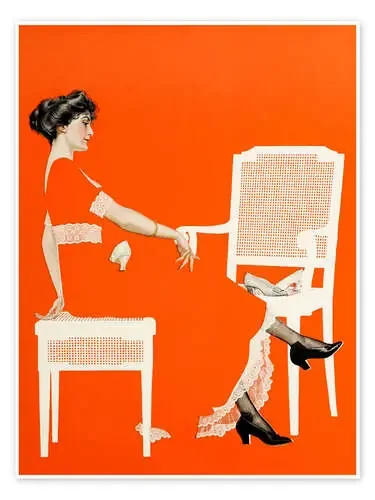 Lady trying on shoes de Clarence Coles Phillips Master Collection