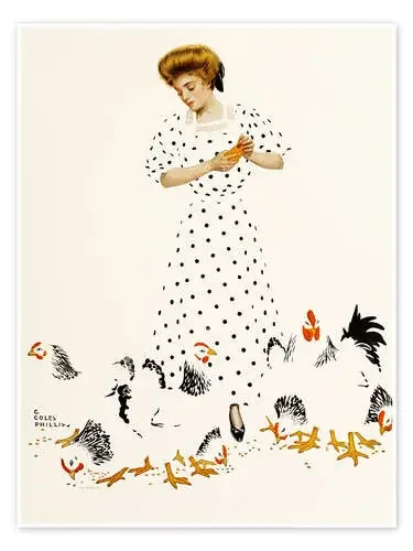 Lady With Chickens de Clarence Coles Phillips Master Collection