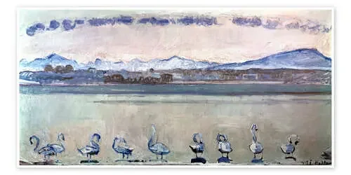 Lake Geneva with nine swans de Ferdinand Hodler akg-images
