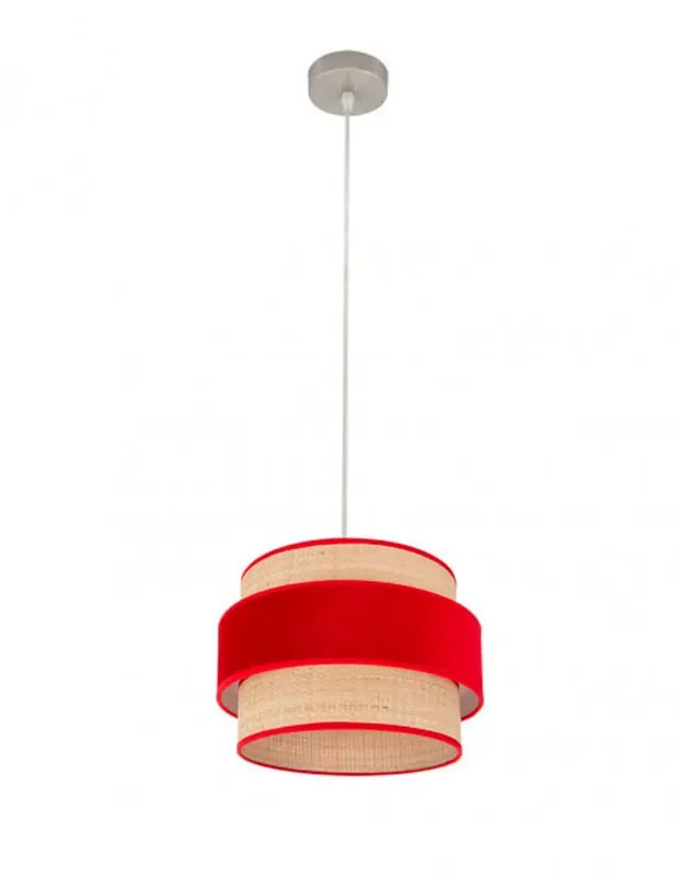 Lámpara Arpillera y Terciopelo Rojo 30, 40, 50 ó 60 cm