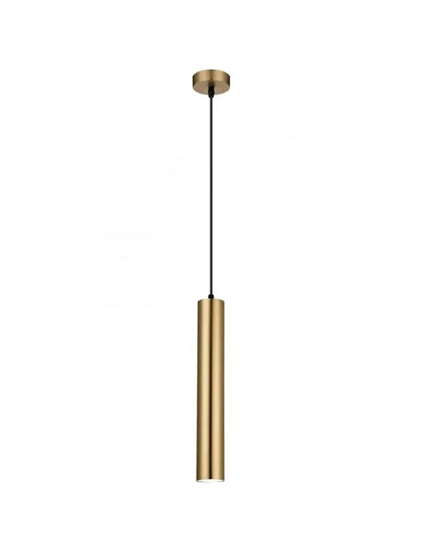 Lámpara Colgante Cilindro Oro Satinado
