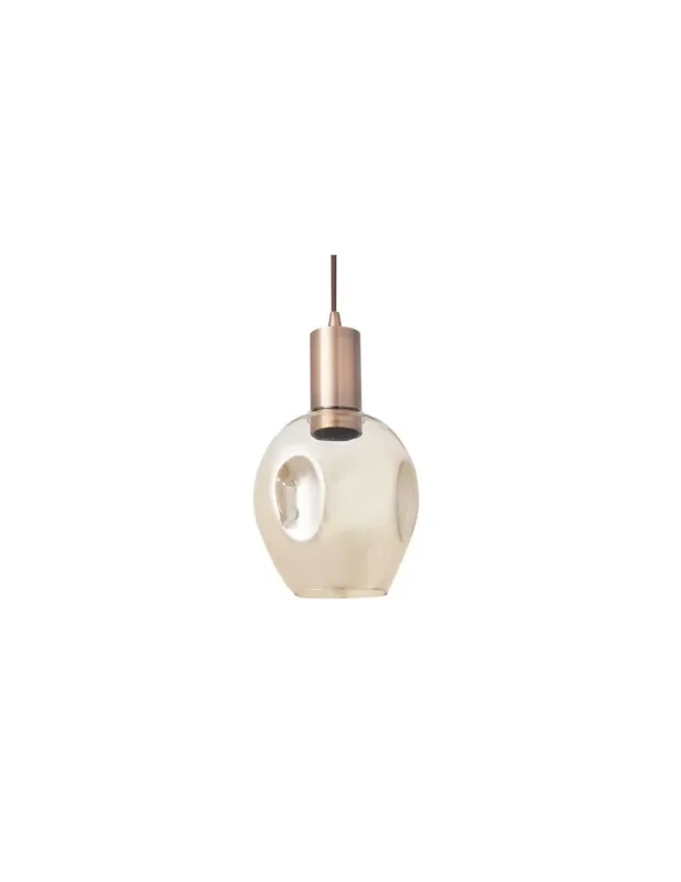 Lámpara Colgante Cristal Moderna Cobre