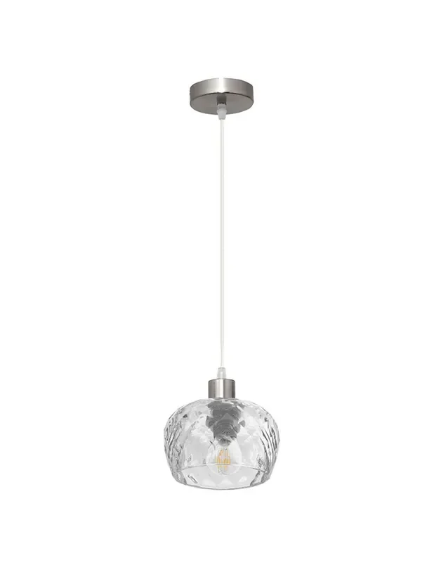Lámpara Colgante Cristal Transparente Cromo