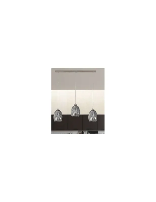 Lámpara Comedor Tulipa Cristal Plata