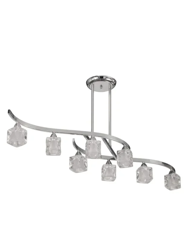 Lámpara Cromo 8 Luces Tubo Telescópico