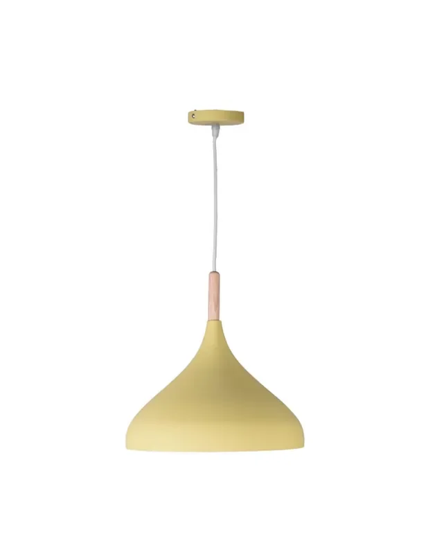 Lámpara de Techo Metal y Madera de 30 Amarillo