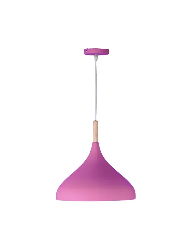 Lámpara de Techo Metal y Madera de 30 Rosa