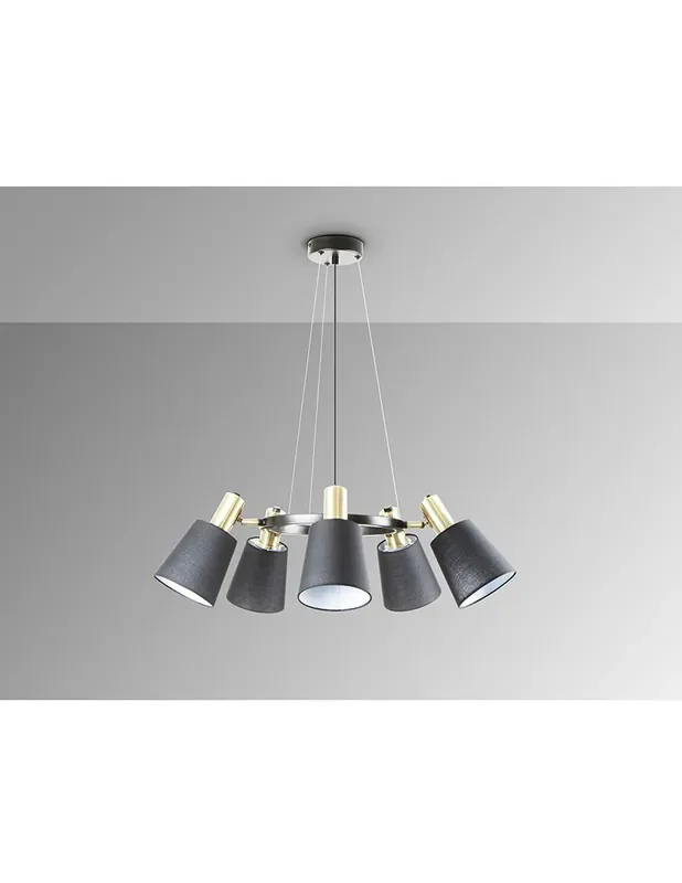 Lámpara Gisela 5 Luces Negro Latón Schuller