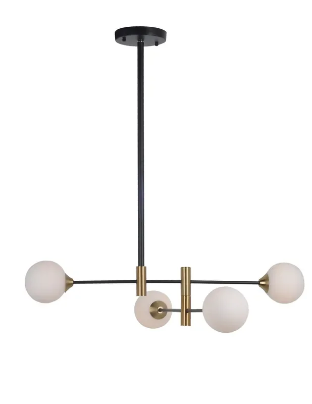 Lámpara Negro/Oro Tulipa Opal