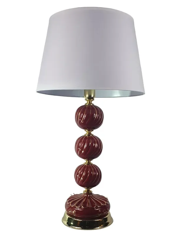 Lámpara Sobremesa Cerámica Rojo Oro
