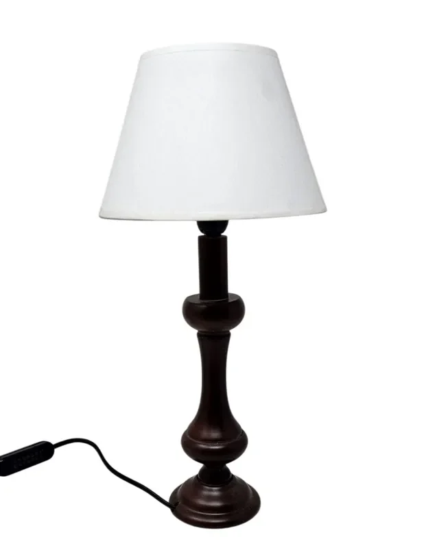 Lámpara Sobremesa Madera Oscura