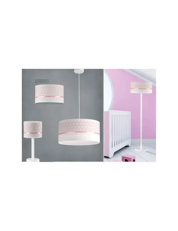 Lámpara Techo Rosa y Blanca