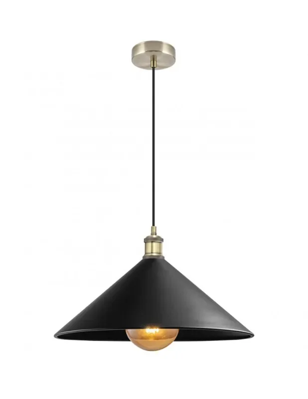 Lámparas de Techo Metal Negro Montura Dorada